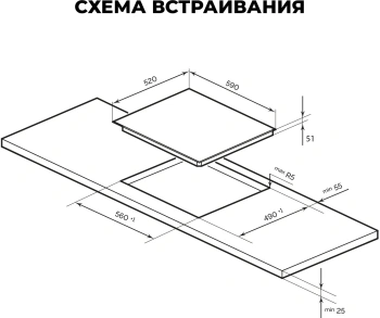 Варочная поверхность Lex EVH 641A BL