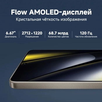 Смартфон Xiaomi Poco F6 256Gb 8Gb серый моноблок 3G 4G 2Sim 6.67