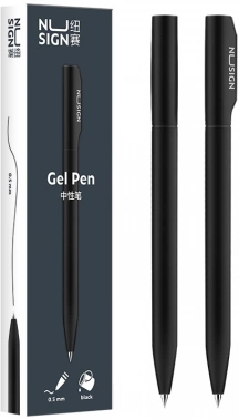 Ручка гелев. Deli Nusign (NS552GREY) серый d=0.5мм черн. черн. кор.карт. автом.