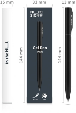 Ручка гелев. Deli Nusign (NS552GREY) серый d=0.5мм черн. черн. кор.карт. автом.