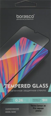 Защитное стекло для экрана BoraSCO прозрачный для Tecno Camon 30 Pro 2.5D антиблик. 1шт. (73272)
