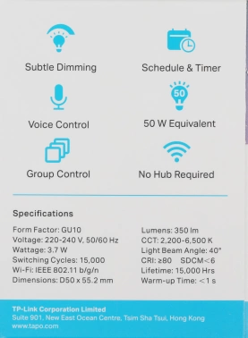 Умная лампа TP-Link Tapo L630