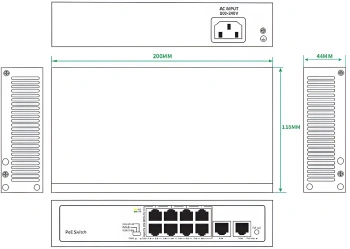 Коммутатор Tiandy  TC-P3S010 F/0820/AT/90