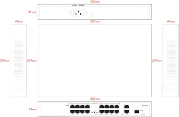 Коммутатор Tiandy  TC-P3S019 H/1621/AT/180