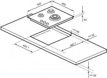 Газовая варочная поверхность Lex GVG 434 BBL