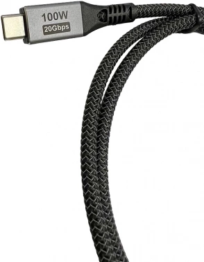 Кабель Premier 100W/4K 60HZ/20GBS USB Type-C (m)-USB Type-C (m) 2м черный