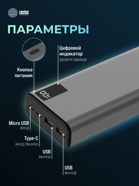 Мобильный аккумулятор Cactus  CS-PBFSFA-20000