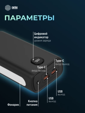 Мобильный аккумулятор Cactus  CS-PBFSJA-30000