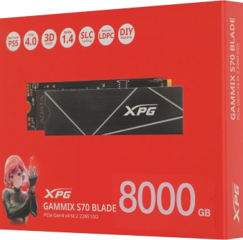 Накопитель SSD A-Data PCIe 4.0 x4 8TB AGAMMIXS70B-8000G-CS