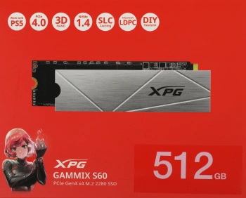 Накопитель SSD A-Data PCIe 4.0 x4 512GB AGAMMIXS60-512G-CS Gammix S60
