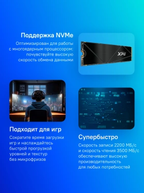 Накопитель SSD A-Data PCIe 4.0 x4 1TB SGAMMIXS50C-1000G-CS Gammix S50 Core