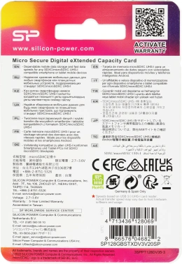 Флеш карта microSDXC 128GB Silicon Power  SP128GBSTXDV3V20SP