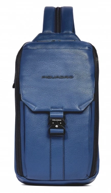 Рюкзак слинг мужской Piquadro Than CA6616S135/BLU синий кожа