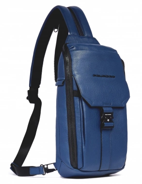 Рюкзак слинг мужской Piquadro Than CA6616S135/BLU синий кожа