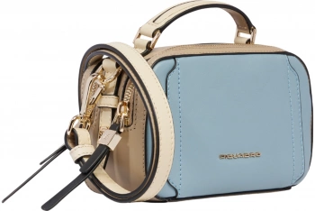 Сумка женская Piquadro Circle BD6655W92/AZBE2 голубая/бежевая натур.кожа