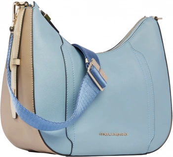 Сумка женская Piquadro Circle BD6657W92/AZBE2 голубая/бежевая натур.кожа