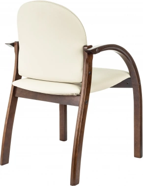 Стул Бюрократ Джуно светло-бежевый экокожа на ножках дерево