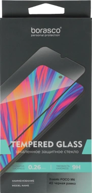 Защитное стекло для экрана BoraSCO прозрачный для Xiaomi Poco M6 4G 2.5D антиблик. 1шт. (73620)