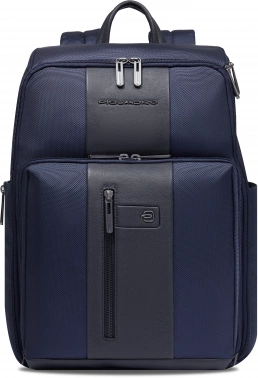 Рюкзак Piquadro Brief2 CA6648BR2/BLU темно-синий нейлон/натур.кожа