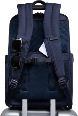 Рюкзак Piquadro Brief2 CA6648BR2/BLU темно-синий нейлон/натур.кожа