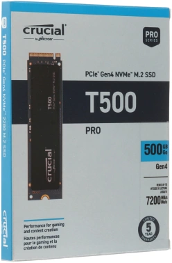 Накопитель SSD Crucial PCIe 4.0 x4 500GB CT500T500SSD8 T500