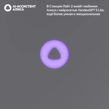 Умная колонка Yandex Станция Лайт 2 Алиса графитовый 6W 1.0 BT/Wi-Fi 10м (YNDX-00026GRY)