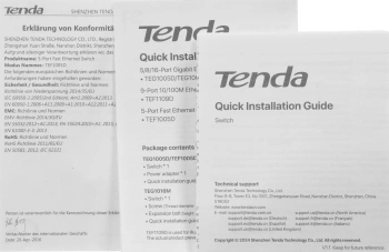 Коммутатор Tenda  TEF1005D