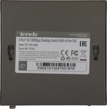 Коммутатор Tenda  TEF1105P-4-38W