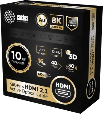 Кабель аудио-видео Cactus CS-HDMI-AOC-2.1-50