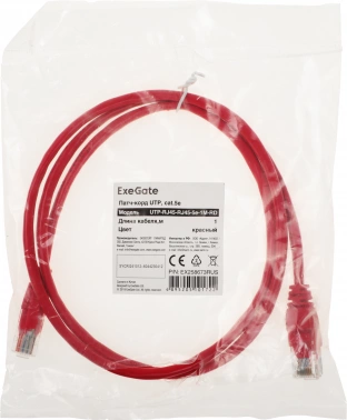 Патч-корд Exegate UTP-RJ45-RJ45-5e-1M-RD