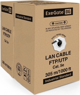 Кабель сетевой Exegate FUTP4-C5e-CU-S24-OUT-PE-BK-305-FLUKE FTP