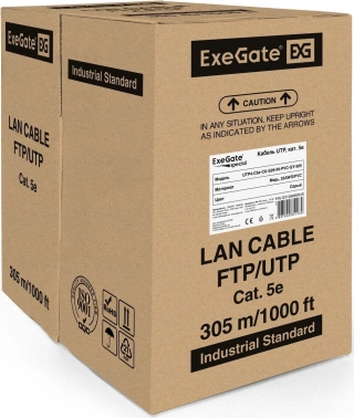 Кабель Exegate UTP4-C5e-CU-S26-IN-PVC-GY-305 UTP