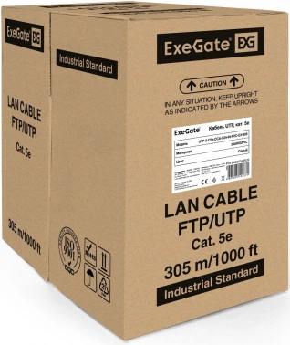 Кабель Exegate UTP-2-C5e-CCA-S24-IN-PVC-GY-305 UTP