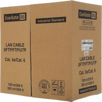 Кабель Exegate UTP-2-C5e-CU-S24-IN-PVC-GY-305-FLUKE UTP