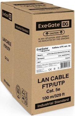 Кабель Exegate UTP4-C5e-CCA-S26-IN-PVC-GY-100 UTP