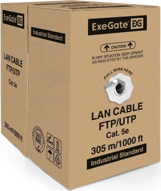 Кабель Exegate UTP4-C5e-CU-S25-IN-PVC-GY-305-FLUKE UTP