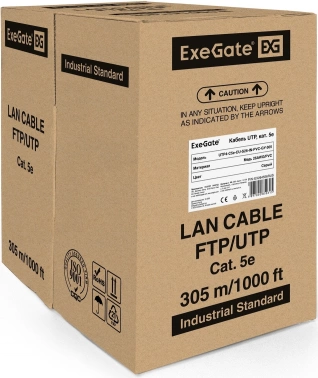 Кабель Exegate UTP4-C5e-CU-S26-IN-PVC-GY-305 UTP