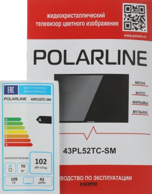 Телевизор LED PolarLine 43