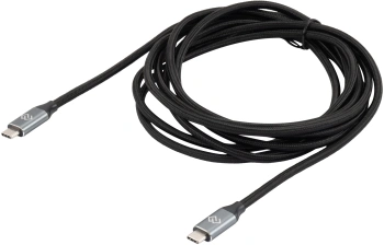 Кабель Digma D-TYPE-C-USB3.2-100W-4K-3M USB Type-C (m)-USB Type-C (m) 3м черный