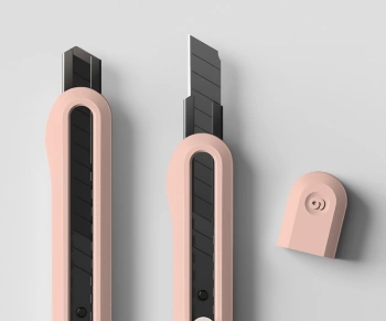 Нож канцелярский Deli ENS063PINK Nusign шир.лез.9мм выдвижное лезвие фиксатор усиленный сталь розовый