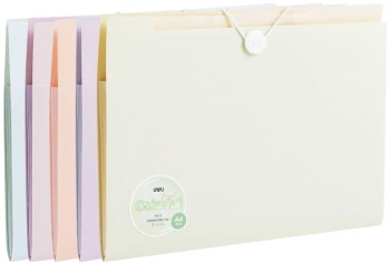 Папка-портфель Deli Colorful EF615 на резинке 8 отдел. A4 полипропилен ассорти