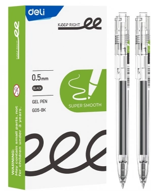 Ручка гелев. автоматическая Deli EG05-BK