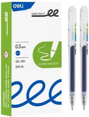 Ручка гелев. автоматическая Deli EG05-BL