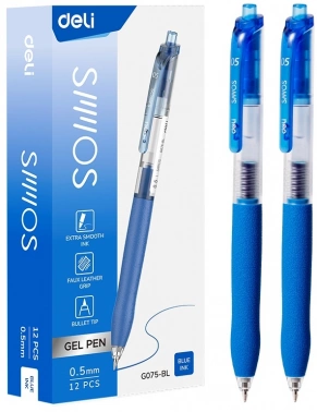 Ручка гелев. автоматическая Deli EG075-BL