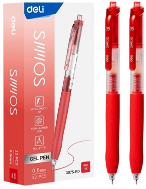 Ручка гелев. автоматическая Deli EG075-RD