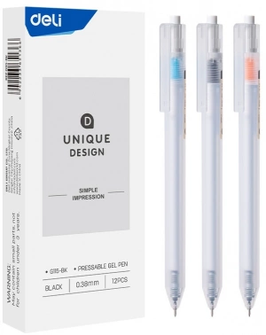 Ручка гелев. автоматическая Deli EG115-BK