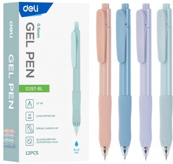 Ручка гелев. автоматическая Deli EG157-BL