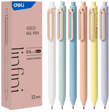 Ручка гелев. автоматическая Deli EG338-BK