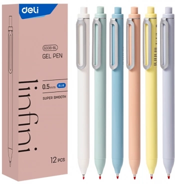 Ручка гелев. автоматическая Deli EG338-BL