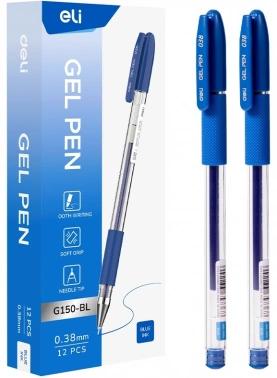 Ручка гелев. Deli EG150-BL